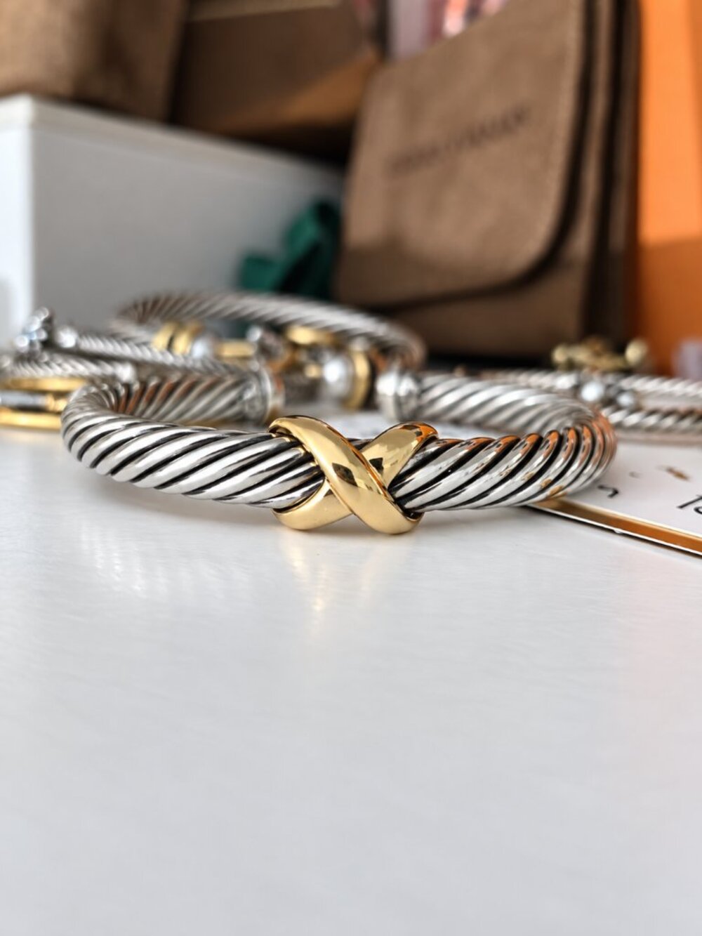 David Yurman X Classic Cable Station Bracelet 7mm